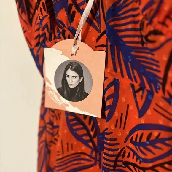 NWT ALEXIS for Target - Size XS - Tropical Leaf Tie Strap Asymmetrical Hem Dress - Picture 6 of 11